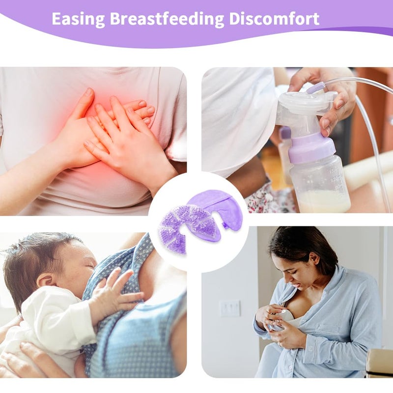 CONBELLA Hot Cold Gel Bead Breast Therapy Pack,Breast Ice Packs for Breastfeeding,Relief for Breastfeeding,Nursing Pain, Mastitis,Engorgement,Plugged Ducts, Boost Milk Let-Down & Production (#42 Purple) - Image 4